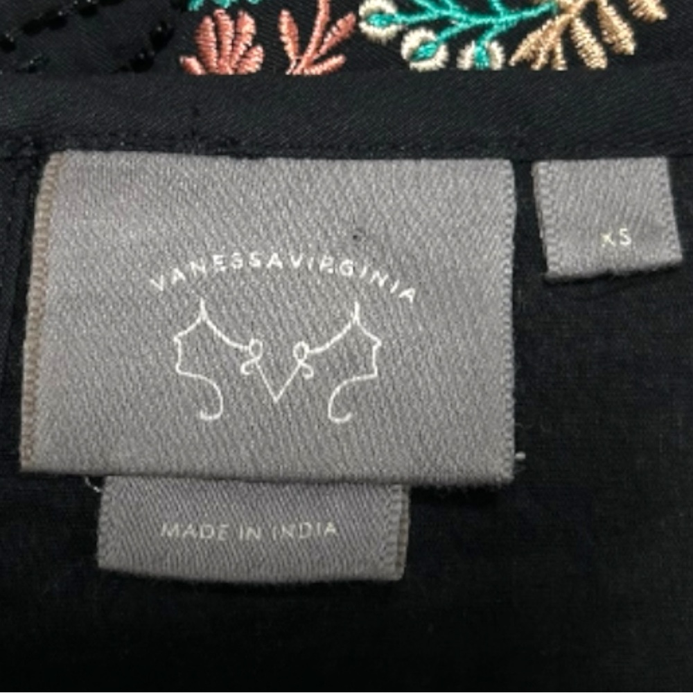 Anthropologie‎ Vanessa Virginia Barbera Embroidered Midi Crop Top. Size XS - Picture 7 of 9